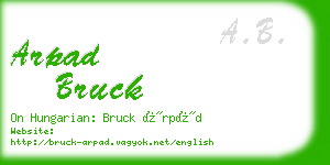 arpad bruck business card